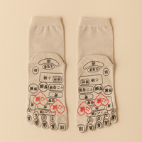 Nouvelles chaussettes de réflexologie pour massage des pieds, en coton, à cinq doigts, avec outils de massage pour homme et femme