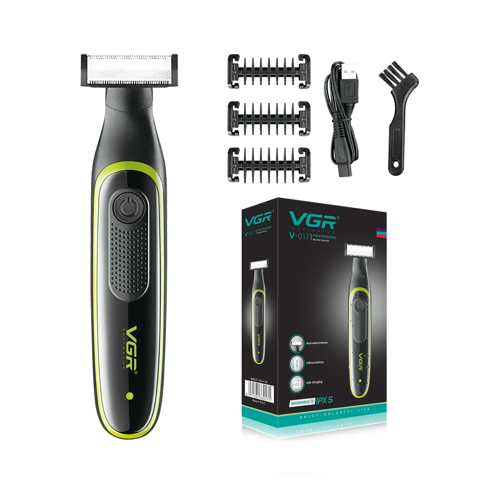 VGR V-017 grooming kit beard trimmer body shaver razor rechargeable electric waterproof one blade shaver for men