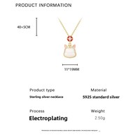 Collier tendance en argent sterling S925 plaqué or 18 carats avec pendentif cheval mignon, chaîne de clavicule porte-bonheur, bijoux de style chinois pour femmes