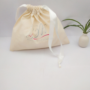 Sac à poussière en toile de coton réutilisable de bonne qualité avec logo personnalisé imprimé, à double cordon, pour sacs à main et pochettes - Product Image 5