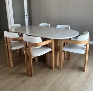 2024 New Design Luxury Cheap Price Accent Home Rectangular Concrete Furniture Restaurant Kitchen <strong>Marble</strong> <strong>Top</strong> Dining <strong>Table</strong> - Product Image 1