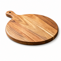 Planche de service ronde en bois d'acacia avec poignée pour pizza, nouveau design