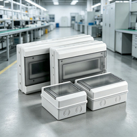 Boîtier de distribution en plastique étanche HT pour extérieur, boîtier de disjoncteur MCB avec couvercle transparent, montage sur rail DIN