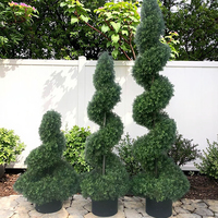 Boules de topiaire en plastique cèdre toutes saisons pour extérieur 180-240CM, arbres artificiels en spirale, écologiques, réalistes, résistants aux UV et ignifuges