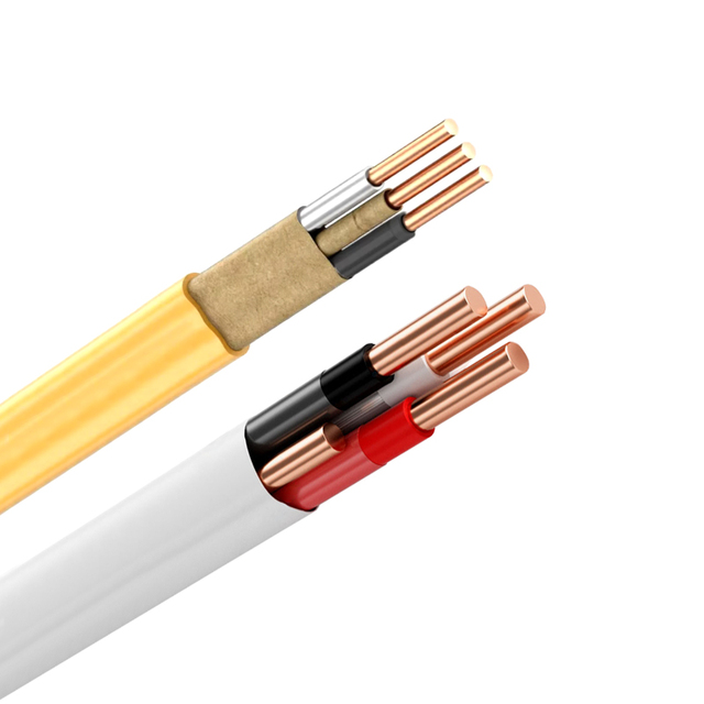 NMD NMB 12/2 6/3 14/2 Cable With Ground Stranded Copper Conductor Pvc Insulation 12AWG 14AWG 16AWG 8AWG 6AWG Flat Cable
