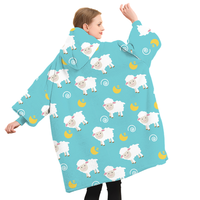Sweat-shirt couverture en sherpa moelleux surdimensionné d'usine avec poche géante, couverture portable à capuche pour femmes adultes