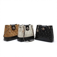 Nouveau Sac Bandoulière Femme Printemps/Été 2026 en PU, Fermeture Ouverte, Léger, Durable, Simple, Tendance, Motif Losanges, Chaîne Polyvalente