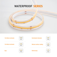 Lampu Strip LED COB Putih Ganda 24V 15W/m, Kualitas Tinggi, Dapat Diatur Suhu Warna dari 1800K hingga 3000K, CRI 90