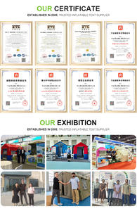 Tente de camping gonflable 4 personnes PVC Oxford imperméable pour pique-nique familial, installation rapide en 5 minutes, légère, deux chambres - Product Image 6