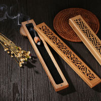 Porte-encens en bois rétro bouddhiste, porte-bâtonnets d'encens, attrape-cendres, écologique, durable, outils d'aromathérapie, décoration d'intérieur
