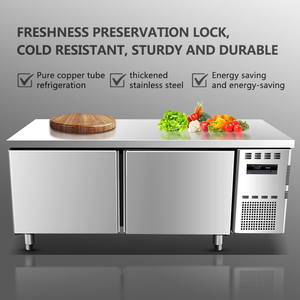 Plan de travail réfrigéré sous comptoir en acier inoxydable durable pour boulangerie, <span class=keywords><strong>table</strong></span> de préparation alimentaire commerciale avec pare-éclaboussures - Product Image 2