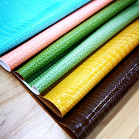Nouveau cuir PU effet crocodile brillant pulvérisé, 10 mm d'épaisseur, écologique, bicolore, tissu texturé crocodile pour sacs