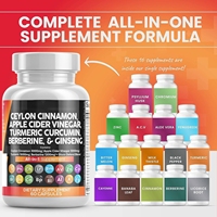 OEM TOUT-EN-UN Suppléments Capsules de Curcumine à la Cannelle de Ceylan avec ACV Curcuma et Ginseng Marque privée Prix de gros