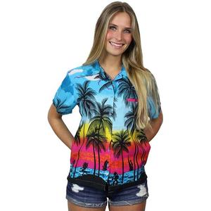 Womens Flamingo Hawaiian Shirts <strong>Funky</strong> Tropical Tops River Island <strong>Clothing</strong> Flower Blouse Boho Clothes Aloha Shirt - Product Image 4