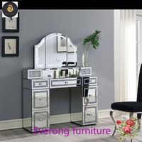 Meubles de chambre à coucher multi-tiroirs coiffeuse à miroir avec miroir de maquillage LED