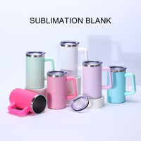 Tasse à café de voyage en acier inoxydable plaqué cuivre poudre avec gravure laser personnalisée gobelet coloré de 20oz avec poignée amovible