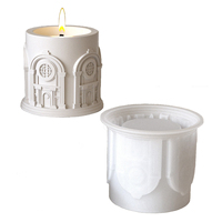 Exquis style européen Relief Sculpture Palais Bâtiment Graphique DIY Silicone Ciment Résine Plâtre Pot De Fleur Pot Vase Moule