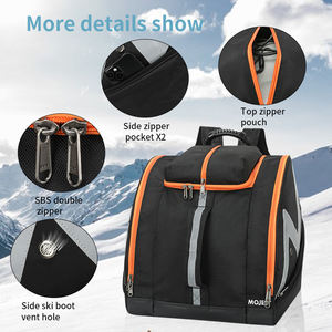 Sac à bottes de ski, sac à dos de rangement pour bottes de snowboard, bagage de voyage pour le ski avec extérieur imperméable, stocke l'équipement pour casque et lunettes - Product Image 5