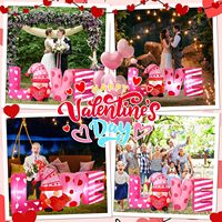 Lettres d'amour gonflables de 6 pieds de long pour la Saint-Valentin, gnome gonflable romantique en forme de cœur lumineux, décoration de jardin, fête, anniversaire de mariage
