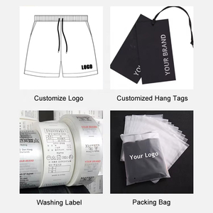 Shorts de <span class=keywords><strong>course</strong></span> et de basketball imperméables à taille élastique en 95% polyester et 5% élasthanne avec poches, shorts de sport personnalisés pour hommes - Product Image 6