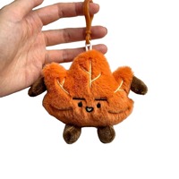Poupée en peluche feuille d'érable créative de 11 cm, pendentif de sac Tongtong doré mignon, cadeau