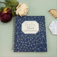 Organisateur/planificateur budgétaire annuel personnalisé avec impression, reliure spirale dorée, couverture en papier, cadeau, 18,6x12,8 cm