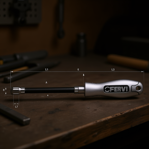 Llave de Tubo Flexible Fervi con Mango, Longitud de Accionamiento 10mm L1 L3 - Product Image 3