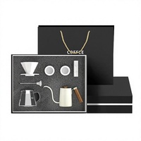 Coffret Cadeau pour Voyage en Plein Air : Kit de Café Filtré Manuel Moderne 7 Pièces avec Pot et Filtre