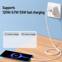 Câble de charge super rapide USB-A vers Type-C 120W, cordon de charge rapide 55W 67W 90W pour téléphone portable
