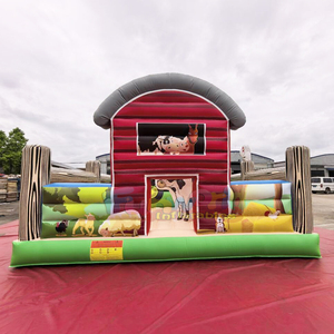 <b>Toddlers</b> outdoor party bounce house commercial barn-themed inflatable bouncer farm animals playground - Product Image 1