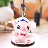 Boneka Stitch Angel Lucu 4 inci, Warna Biru Ungu Pink, Bahan Plush Lembut, Isi Kapas, Bordir, Promo Pabrik
