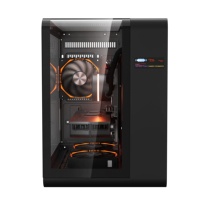 Deluxe mid towers bureau panoramique verre trempé blanc pc boîtier gamer cpu cabinet atx refroidissement gaming ordinateur case