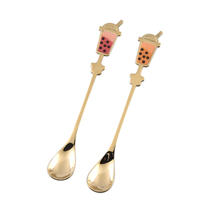 Atacado Modern <span class=keywords><strong>Cute</strong></span> Kids SUS304 Colher De Sobremesa De Aço Inoxidável Novo Estilo Espelho Polonês Copos De Chá Colheres para Festas - Product Image 1