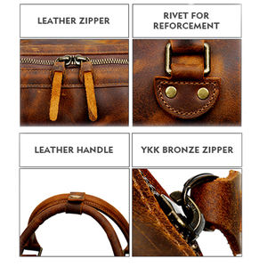 Borsa da Viaggio di Lusso in Pelle di Vacchetta Impermeabile Borsone in Vera Pelle per Uomo Weekend - Product Image 4