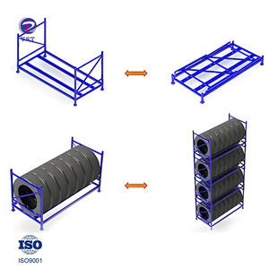 Almacenamiento de neumáticos de servicio pesado Optimizar espacio Eficiente Organización de neumáticos Almacén y taller Estantes apilables para neumáticos - Product Image 1