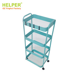 Helper Multi Tier Movable Kitchen Storage <b>Trolley</b> With Wheels For Bathroom And Household Use - Product Image 2
