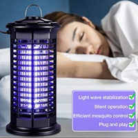 JZ-Trampa para Insectos Eléctrica, Lámpara para Matar Mosquitos con Luz UV, Color Negro, para Interiores