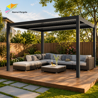 Pergola motorisée en aluminium thermolaqué, arche de protection solaire extérieure pour jardin, patio, villa