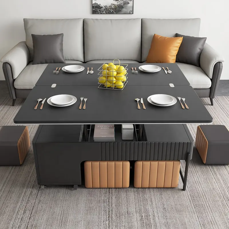 Living room furniture luxury modern wood lift top multifunction coffee table