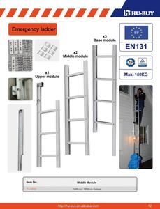 Échelle d'urgence en métal multi-usage 5 7 16 24 marches cueillette de fruits <span class=keywords><strong>40</strong></span> pieds 50 pieds pour bibliothèque - Product Image 2