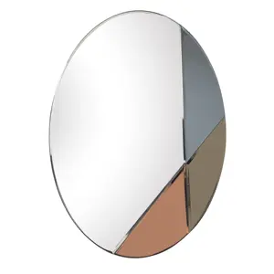 Customized Design Framed Oval Modern Geometric Hanging Mirror For Home Decoration