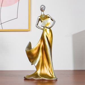 Decorazione per la casa porta vino europeo decorazione sala da pranzo ornamenti <span class=keywords><strong>arte</strong></span> signore scultura accessori per la casa regalo in resina artigianato - Product Image 3
