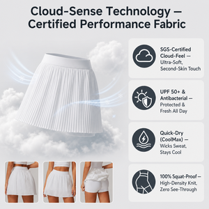 Jupe-short de tennis plissée effet nuage de luxe 250g, taille haute, respirante, pour le golf, avec logo personnalisé - Product Image 3