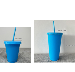 Vaso de Plástico Personalizado de 16oz/24oz, Libre de BPA, con Purpurina de Colores, para Bebidas Frías, Acrílico, Reutilizable, con <span class=keywords><strong>Tapa</strong></span> y Pajita - Product Image 6