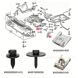 Juego de Fijaciones para Placa de Protección Inferior del Motor Mercedes-Benz A0019906036 A0049943145 N000000001410 A0049941845 - Product Image 1
