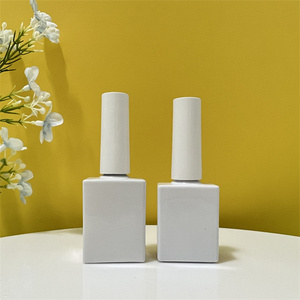 Botella de vidrio personalizada para esmalte de uñas de 12ml y 15ml, embalaje de esmalte de uñas blanco, botella vacía para esmalte de uñas con cepillo - Product Image 2