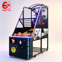 Hoop Dreams Machine de basket de rue pliable en métal, jeu d'arcade commercial à monnayeur, prise en charge de l'espagnol, classement en temps réel