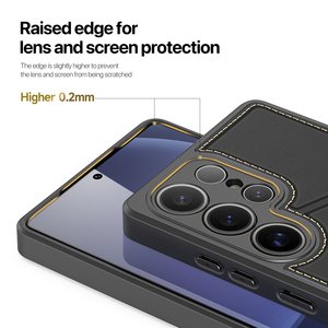 Three in one card holder phone case suitable for S25Ultra phone case, dual card holder, fully wrapped magnetic phone case - Product Image 6