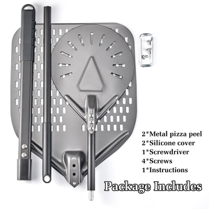 Pelle à pizza perforée professionnelle de 34 cm en aluminium anodisé, spatule de cuisson, outil de retournement pour la cuisson de la pizza - Product Image 6