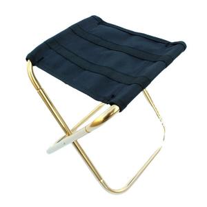 Chaise pliante en alliage d'aluminium, hauteur 26cm, tabouret portable pour camping et pêche en plein air, forme rectangulaire, couleur or - Product Image 3